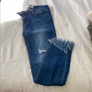 Free People medium wash distressed jean